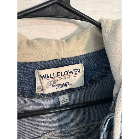 Women's Size S Jean Sweater Jacket WallFlower Dreamer Blue, Gray - Picture 2 of 6